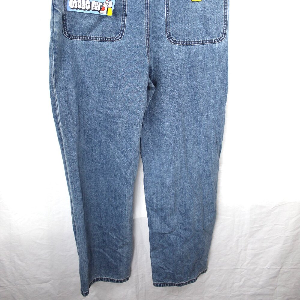 Empyre SK8 Bib Blake Overalls Men's Blue Relaxed Loose Fit Denim Jean Sz M NWT - Picture 9 of 10